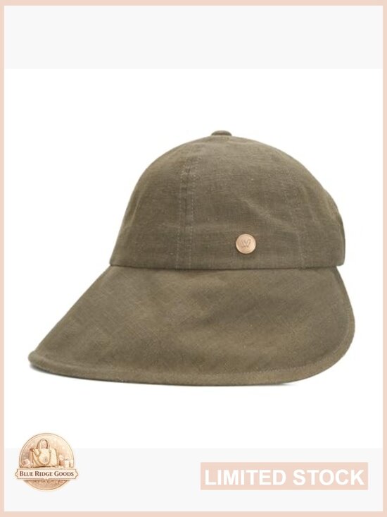 Linen Blend Victorian Bonnet Hat Sun Cap Foldable Visor Summer Travel